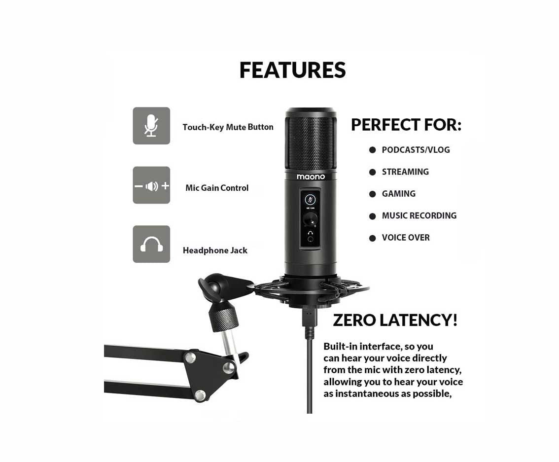 Maono AU-PM422 USB Condensor Microphone Bundle Kit